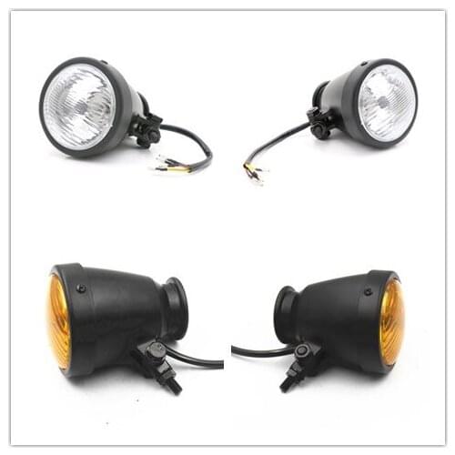 Motorcycle 12V Bellmouthed Front Headlight High/Low Beam Running Lamp For Harley Chopper Bobber Cafe Racer