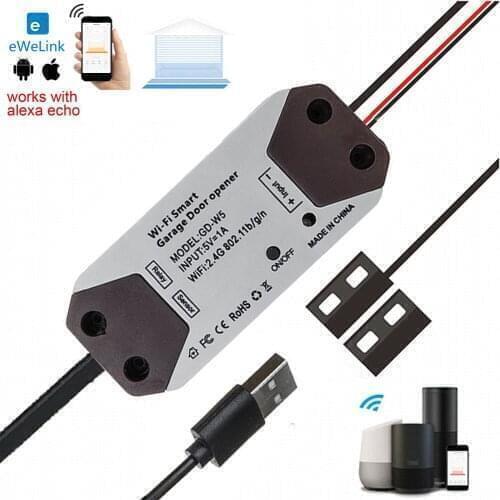 WiFi Switch Smart Garage Door Opener Controller Work With Alexa Echo Google Home eWelink APP Control No Hub Require