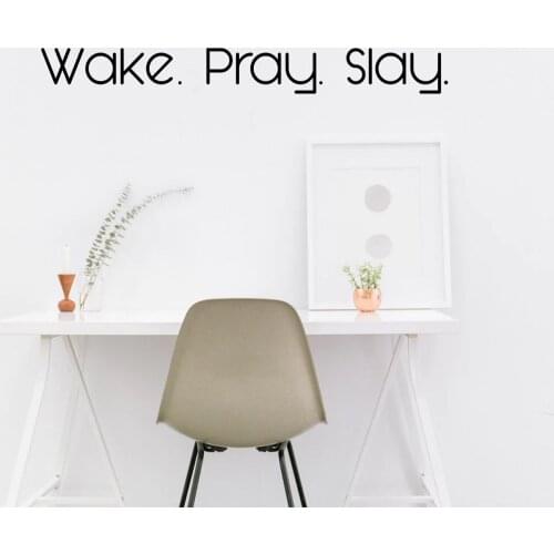 Drop Shipping wake pray slay Home Decorations Pvc Decal For Living Room Kids Room Art Decor Wallpaper