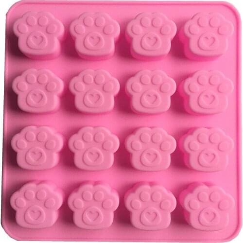 16 holes Cookie Baking Molds Dog Paw Silicone Mold Cake Decorating Tools Cookie Cutter Pastry Accessory Kitchen Accessoriess