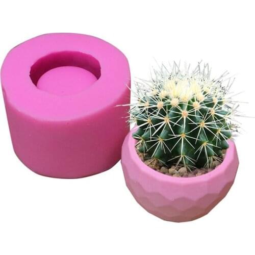 Silicone Mold Creative Geometric Polygonal Concrete Flower Pot Vase Mould Office Decoration DIY Clay Cementsilica Silicone Mold