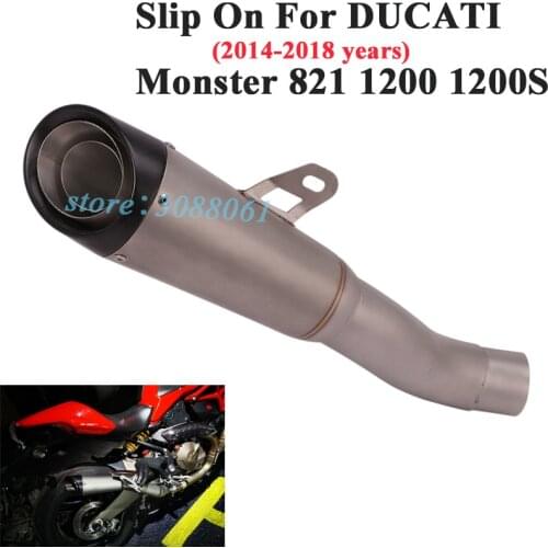 Slip On For DUCATI Monster 821 1200 1200S Monster821 2014 - 2018 Motorcycle Exhaust Escape Modiifed GP Muffler Middle Link Pipe