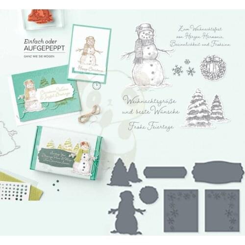 Snowy Christmas StampsAnd Dies New Arrival 2021 Scrapbook Diary Decoration Stencil Embossing Template Diy Greeting Card Handmade
