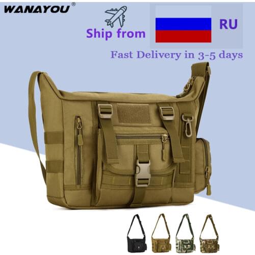 14 inch Laptop Military Shoulder Bag,Men Waterproof Tactical Crossbody Bag,Outdoor Travel Camping Climbing Messenger Bag