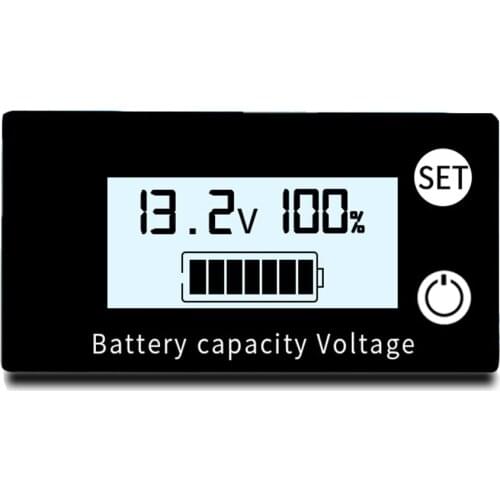 Taidacent DC8V-100V LCD Battery Capacity Monitor Indicator Voltage Gauge Meter Car Battery Lead Acid Lithium Battery Fuel Gauge