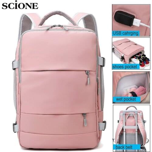 USB Gym Bag 15.6inch Laptop Backpack Female Dry Wet Bags Girl Backpacks Women Nylon Shoulder Bag Student Mummy Bag School XA137A