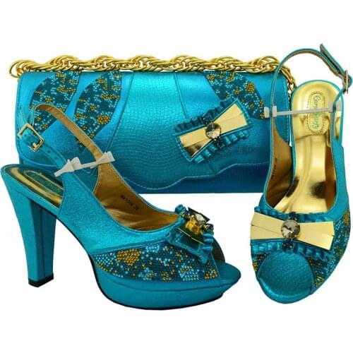 High Quality African Style Ladies Shoes And Handbags Set Latest Italian Shoes And Bag Set For Party Super high heel MM1048