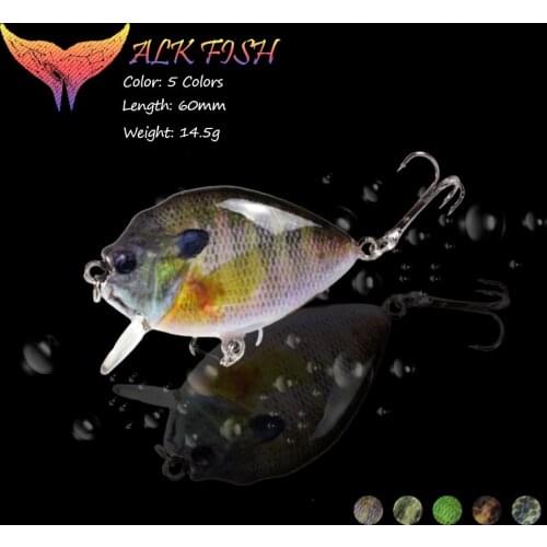 WALK FISH 1PCS 60mm/14.5g Crankbait Minnow Fishing Lures Floating Water Hard Bait Wobblers Swimbait Treble Hooks Fishing Tackle