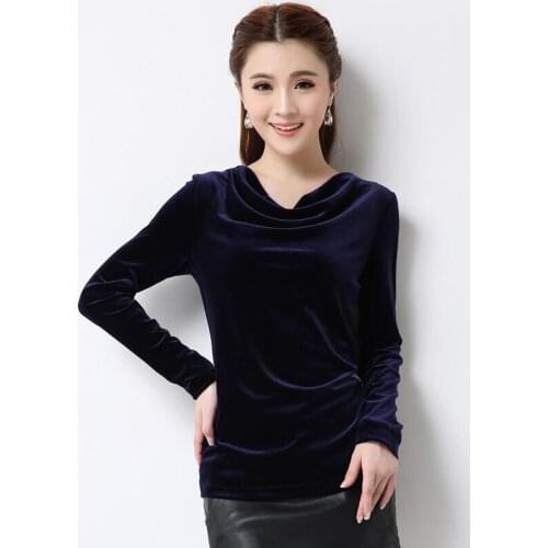 New Autumn Winter Women T Shirt Velevt Warm Full Sleeves Tee Shirts Female Bottoming Basics Tops Plus Size M-8XL