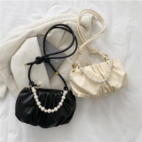 Women Top-handle Bags Bag 2021 New Summer Fashion Pearl Bag Red Shoulder Bag Bolso Mujer Handbags