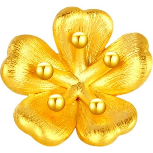 Pure 24K Yellow Gold Bracelet Women Flower Bracelet Fashion Bracelet