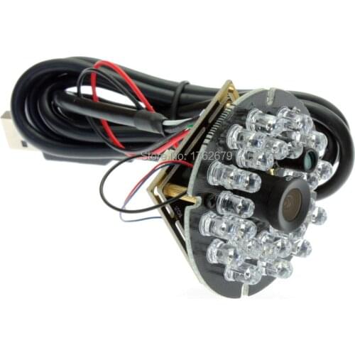 1.3MP 3.6mm lens Night vision usb camera cmos mini IR cut & 24pcs IR LED usb hd infrared camera module