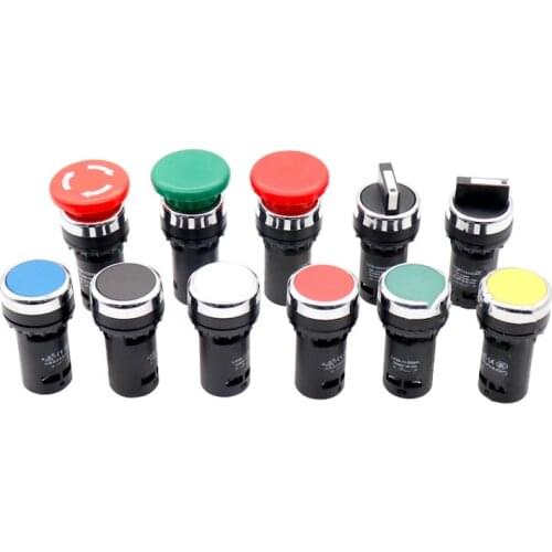 1pcs 22mm economical LA38-11/206A button switch knob switch emergency stop switch normal open + normal close