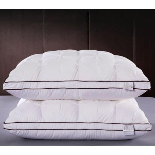 48*74cm Rectangle Neck Pillow Twisted Flower Down Pillow Adult White Duck Down Pillow Core Hotel Comfortable Pillow Bedding 1pc