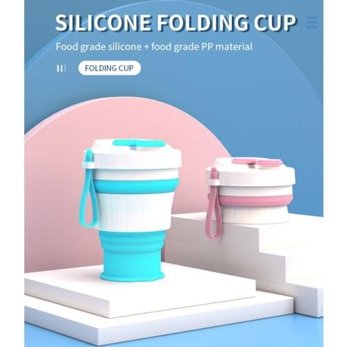 1Pcs Foldable Silicone Cup Portable Silicone Telescopic Drinking Coffee Cup Multi-function Foldable Silica Mug Travel Mug