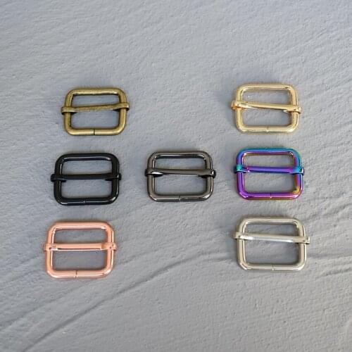20 Pcs 25mm DIY Dog Collar Metal Adjustable Buckle Webbing Belt Buckle Handbag Bag Pet Product Durable Adjuster 7 Colors 25-LX