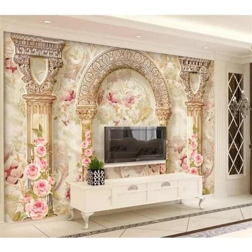 Wellyu Custom wallpaper 3d обои European pattern Roman column living room TV background wall murals papel de parede 3d wallpaper