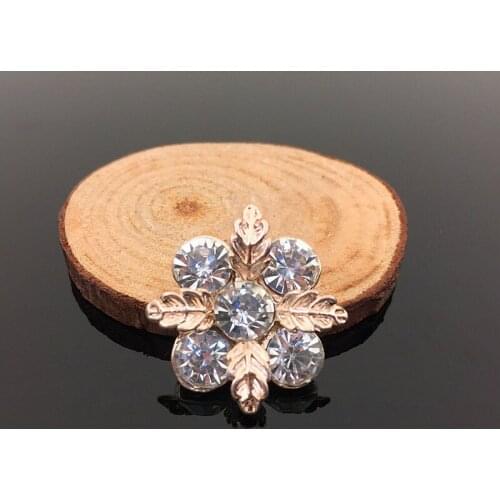 50pcs Crystal Flower Leaf Flatback Rhinestone Appliques Hairpin Hair Clip Decor Buckle Button Accessories Wedding Dress Brooch