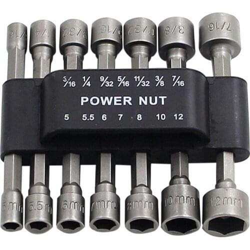 9/14pcs Strong Sleeve Wrench Hexagonal Handle Screw Sleeve Pneumatic Bits Magnetic Nut Driver Drill Bit Set Hex Socket Wrenches