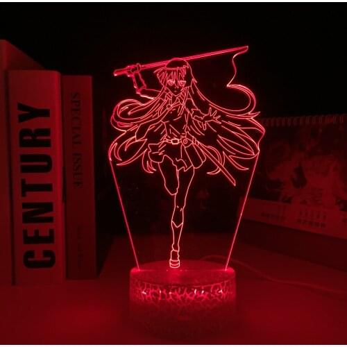 Akame Ga Kill Anime Figure Akame 3D Led White Base Light for Bedroom Decor Night Light Manga Childrens Birthday Gift Table Lamp