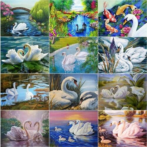 EverShine Diamond Embroidery Animal 5D DIY Diamond Painting Kit Swan Full Square Mosaic Rhinestones Cross Stitch Handmade Gift