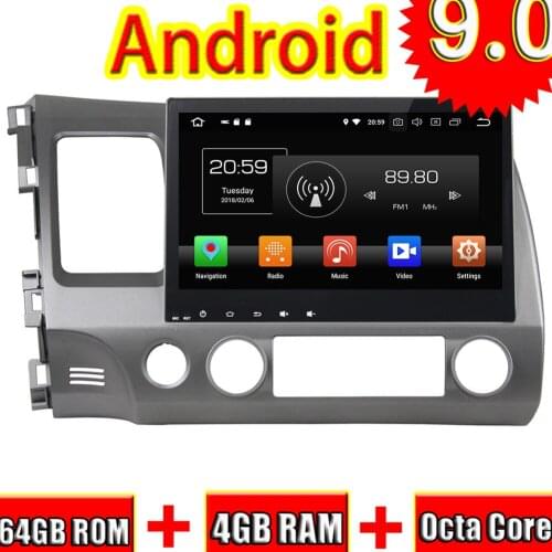 Topnavi Octa Core Android 9.0 Car Multimedia Player For Honda CIVIC 2006 2007 2008-2011 Radio Stereo GPS Navigation Audio NO DVD