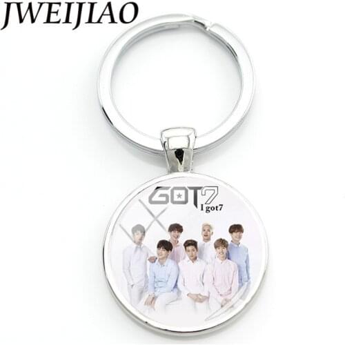 JWEIJIAO K-POP Got7 Band Album Keychain JB Mark JinYoung Photo Key Rings Photocard For Fans Keyrings Chain Gift G21