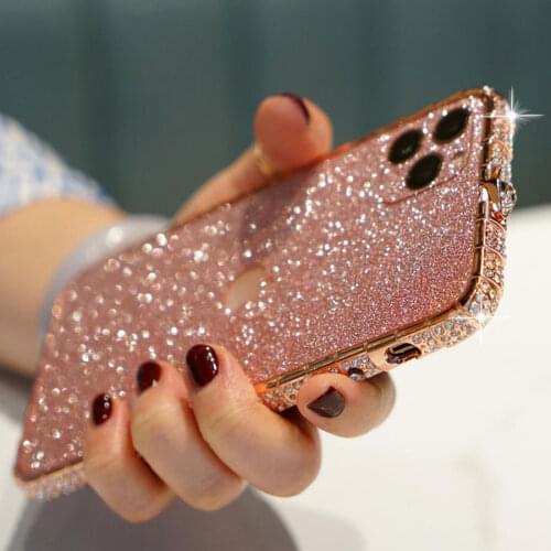 Ins Luxury Crystal Diamond Bumper Cover For iPhone X XR 8 7 6 6S Plus Case Glitter Rhinestone SE 2020 Case 11 Pro XS Max Funda