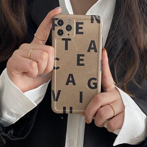 Tobebest Vintage Letters Phone Cases for iphone 12 Pro Max 11 Pro Max X XS XR 7 8 Plus 12mini Case ins Popular Soft IMD Cover