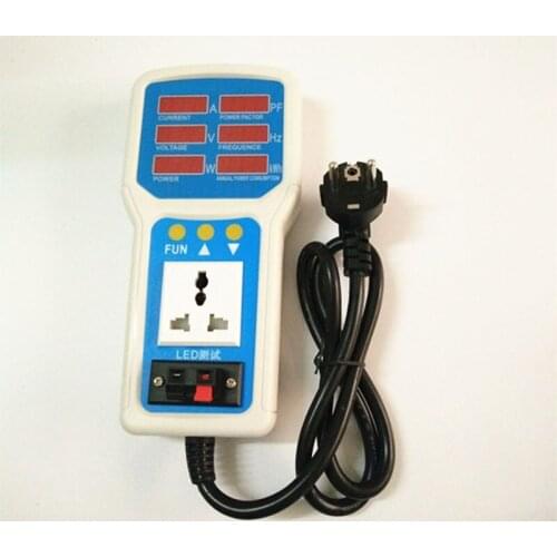 Digital Handheld electricity monitor with Euro plug A V Hz power factor active power and annual power consumption
