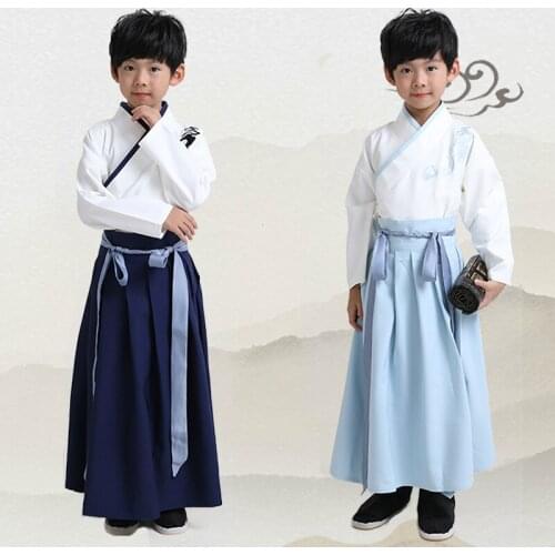 Children Traditional Chinese Clothes Boys Hanfu Costume Ancient Scholar Vintage Cosplay Clothing Stage Performance Costume