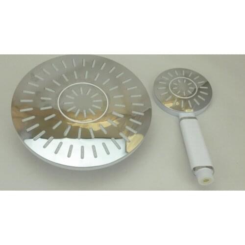 1set High Pressure Rain Water Saving Oversized Round Panel Top Spray Shower Head Bathroom Rainfall With Handhold Shower Heads