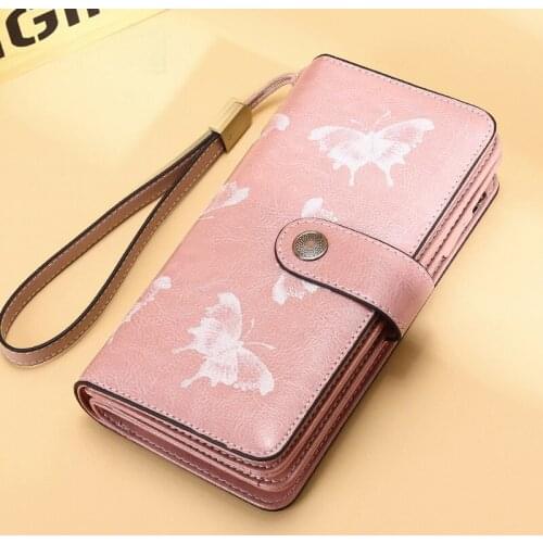 Designer Wallet Luxury Brand Women High Quality Cow Leather Cards Holder Large Capacity Wallets Female Long Clutch Purse Pink