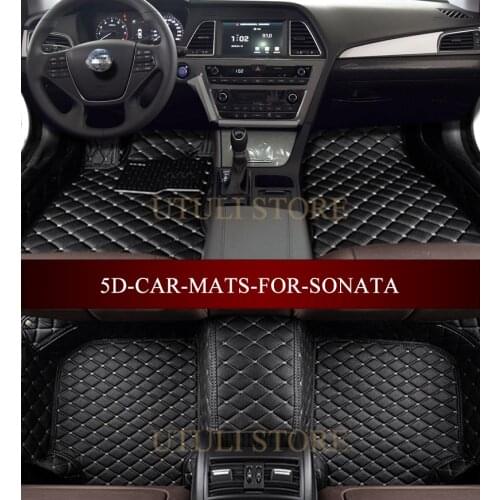 Leather Car floor mats for Hyundai Sonata Accent Verna Azer Elantra Av custom fit car all weather carpet floor liners foot mats