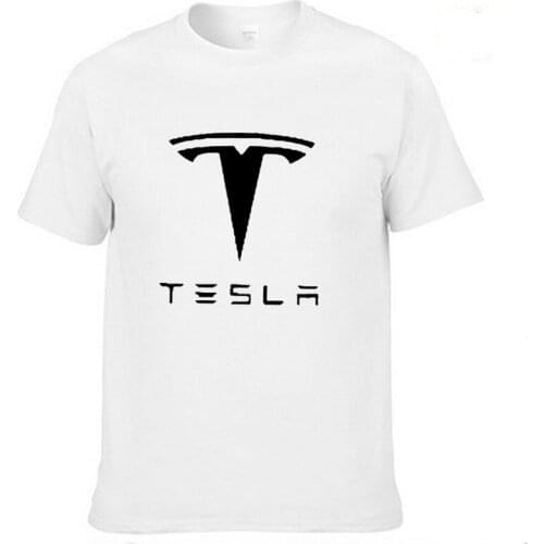 Summer Mens T-Shirt for Tesla Car Logo Printed Mens Short Sleeve Casual Mens short sleeve Solid color T-Shirt Tops