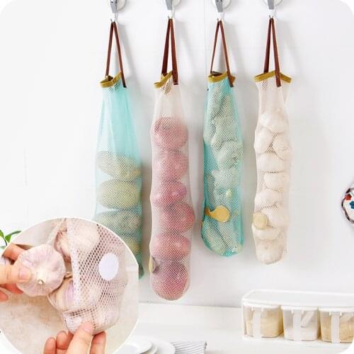 Reusable Kitchen Produce Bags Onion Potato Mesh Bag Eco Friendly Vegetable Fruit Bag Kitchen Hanging Bag Organizer