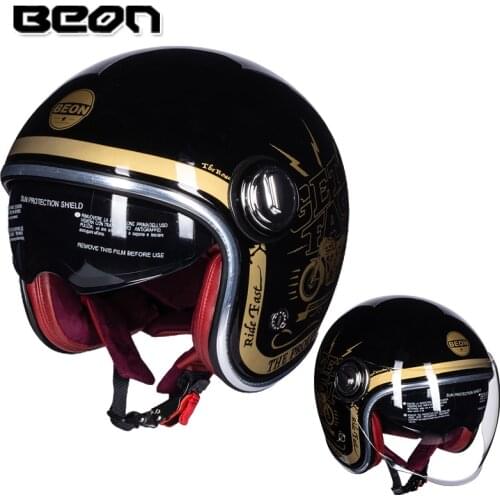 BEON B108A motorcycle helmet 3/4 open face helmets motocross vintage casque Moto Casque Casco Capacete Retro Helmet