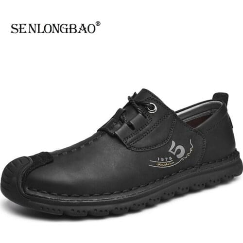 Men Casual Shoes 2020 Autumn Men Loafers Breathable Leather Mens Shoes Outdoor Flats Walking Shoes Male Sneakers Size 38-48