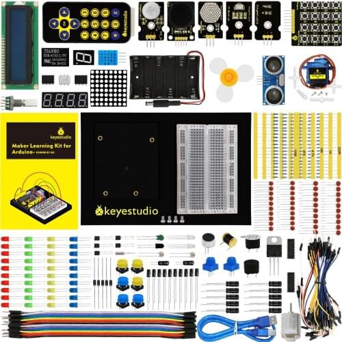 Keyestudio Maker Learning Kit/Starter Kit For Arduino Starter W/Gift BOX+UNO Platform +1602 LCD+Servo+LEDs+PDF (NO Main Board)