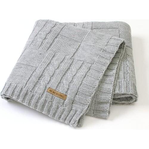 Baby Blankets Super Soft Newborn Infant Bebes Swaddle Wrap Blanket 100*80CM Solid Children Stroller Bedding Quilts Brand Knitted