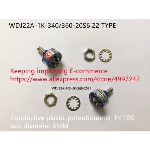 Original new 100% WDJ22A-1K-340/360-20S6 22 TYPE conductive plastic potentiometer 1K 10K axis diameter 6MM (SWITCH)