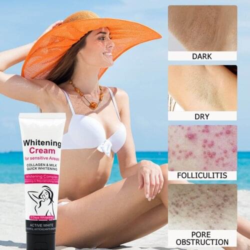 50g Whitening Cream Dark Skin Armpit Elbow Lightening Cream Legs Knees Private Parts Whitening Formula Intimate Whitening TSLM2