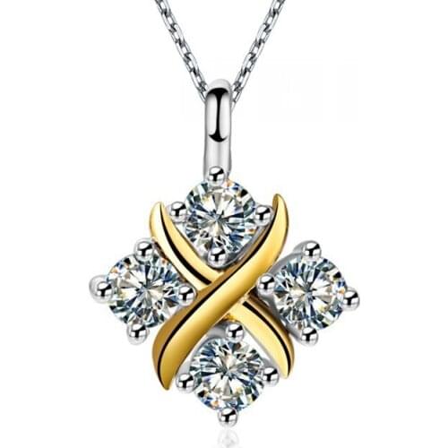 New Arrival Elegant Trendy Simulate Diamonds Pendants Necklace for Women Genuine 925 Sterling Silver Pendants With Jewelry Box