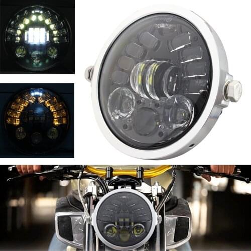 5.75" Front Headlight Motorcycle HeadLamp High Low Beam 5.75Inch Round led Head Light Head Lamp Trim Ring For Harley