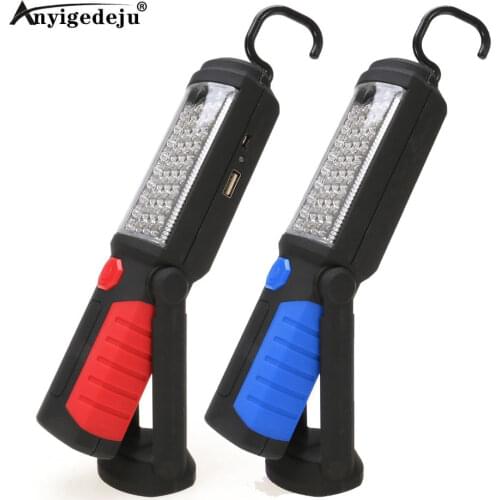 ANYIGE USB Rechargeable LED Flashlight Torch Work Light Stand 36+5LED Portable Lantern Flashlights for Outdoor With Magnet Hook