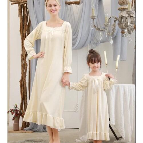 2020 Family Matching Clothes Christmas Pajamas Autumn Winter Cotton lace Pijamas navidad Para Familias Mommy and Me Nightgown