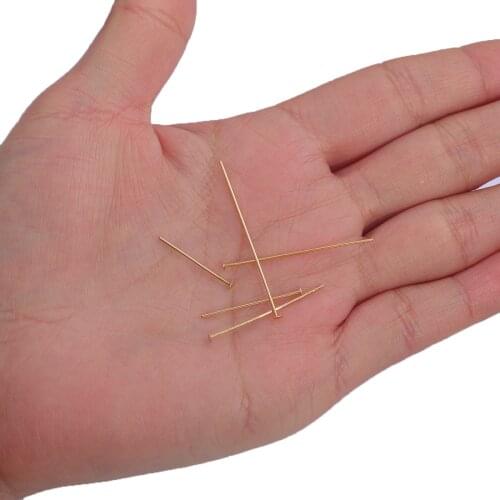 18K Gold Plated 10Pcs/Lot Copper 20 25 30 35 40MM Flat Head Pin For Jewelry Making Findings Accessories Wholesale Supplies