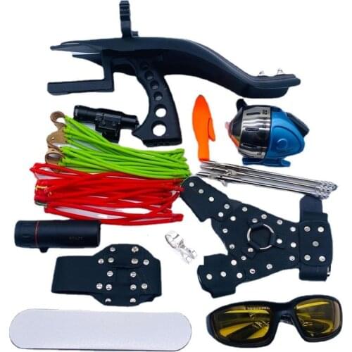 Professional Hunting Fishing Slingshot Set Laser Slingshot Catapult Outdoor Precise Hunting Shooting Catapult Suit Fish Device