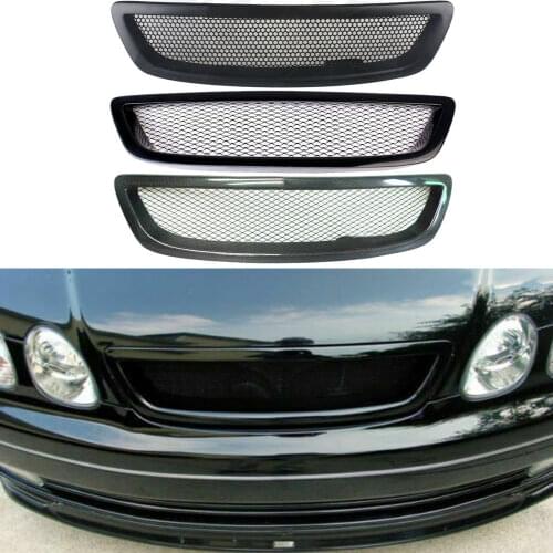 Car Front Bumper Center Grille Grill Refit For LEXUS GS300 GS400 GS430 1998-2005 Matt Black, Carbon Fiber