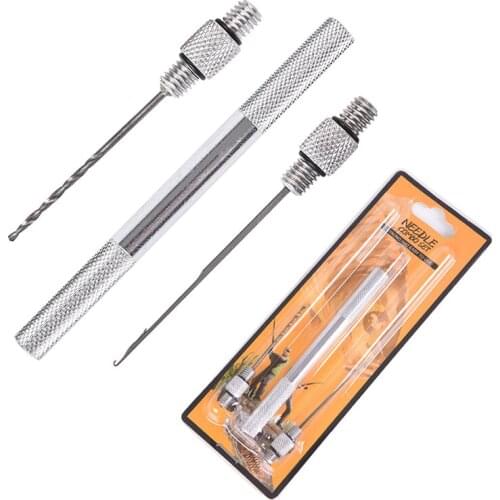 Fishing Rigging Bait Needle Kit Tool Fish Drill Tackle Rigging Tool with Pouch